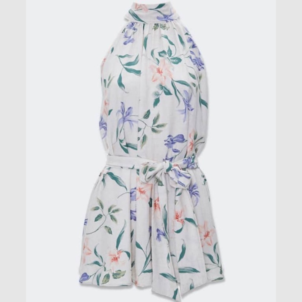 NWT Floral Print Tie-Neck Tunic